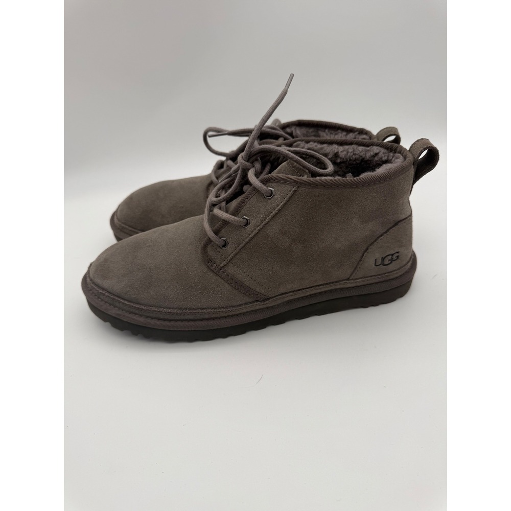 UGG Neumel Charcoal Grey Suede Lace Up Sheepskin Boots 3236 Mens Size 12